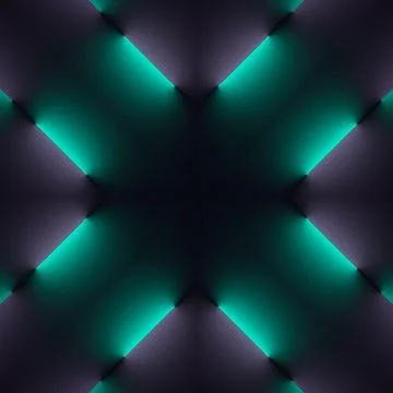 3d render kaleidoscopic pattern of glowing neon stripes. Futuristic background Stock Illustration
