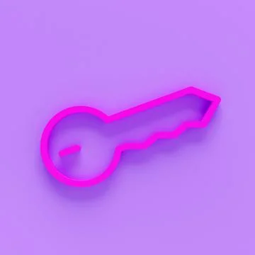3d render of key icon, in trendy style isolated on colour background. key ico 스톡 일러스트