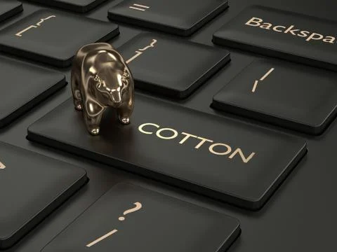 3d render of keyboard with cotton key and bear Stock Photos