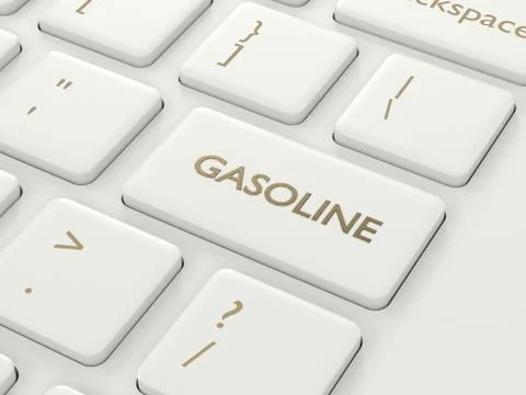 3d render of keyboard with gasoline button Stock Illustration