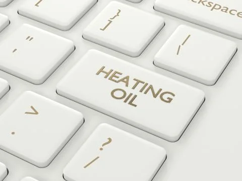 3d render of keyboard with heating oil button Stock Photos