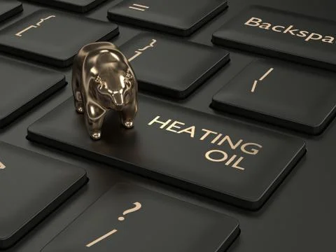 3d render of keyboard with heating oil button and bearl Stock Photos