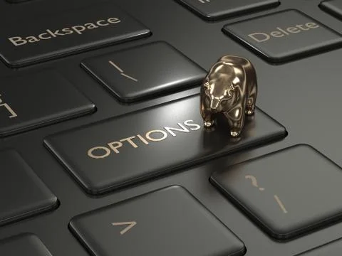 3d render of keyboard with options button 库存照片