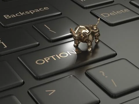 3d render of keyboard with options button Stock Photos