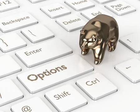 3d render of keyboard with options button Stock Photos