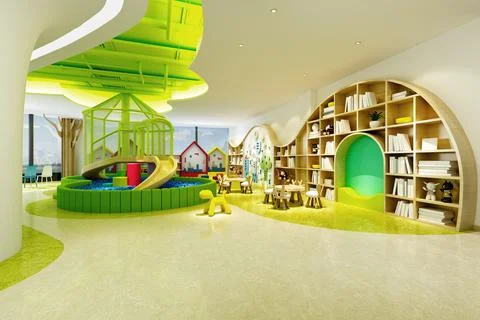 3d render of kindergarten kids school Stock Illustration