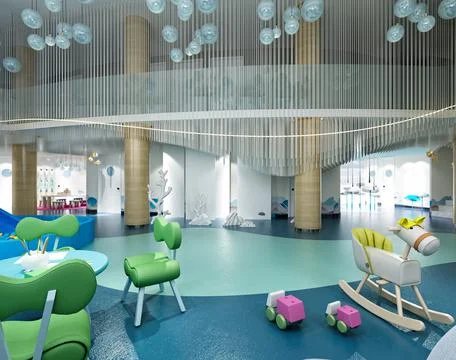 3d render of kindergarten kids school Illustrazione stock