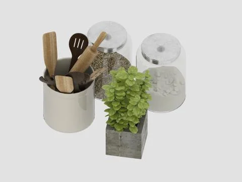 3d render of kitchen appliance Illustrazione stock