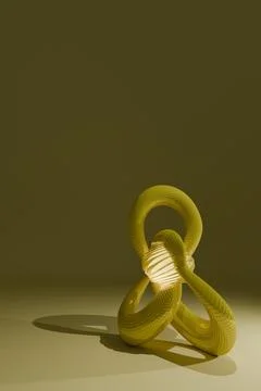 3d render of knot with binding and golden glow Illustrazione stock