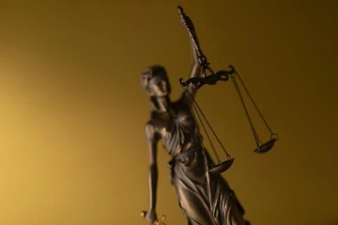3D render of Lady justice statue with a copy space Stock Illustration