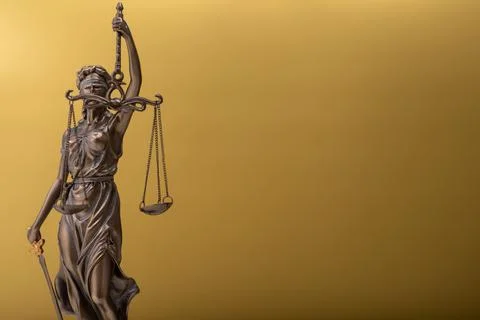 3D render of Lady justice statue with a copy space Stock Illustration