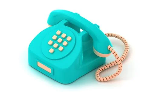 3d render landline with buttons isometric illustration Stock Illustration