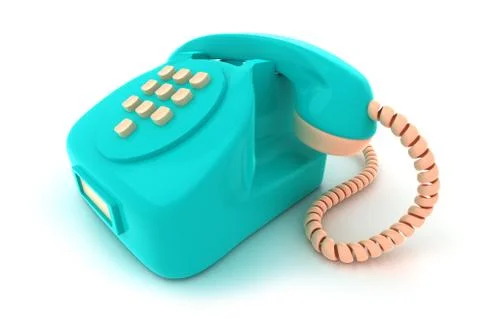 3d render landline with buttons isometric illustration Stock Illustration