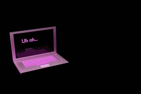3d render of laptop computer with message Stock Illustration