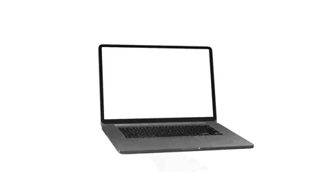 3d render of laptop mockup on white background, dark gray computer keypad Video stock 308238627