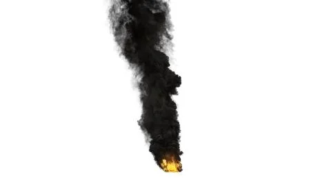 3d render Large scale smoke and fire on white background Stock Illustration