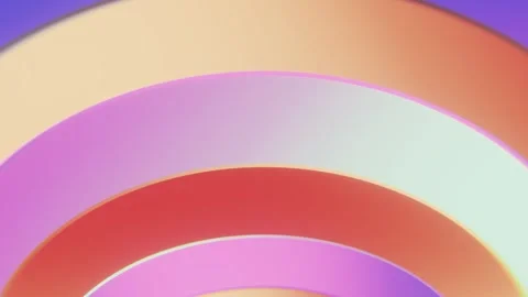 3d Render Layered circle lines, gradations of yellow, orange, and purple Stock Footage 329347355