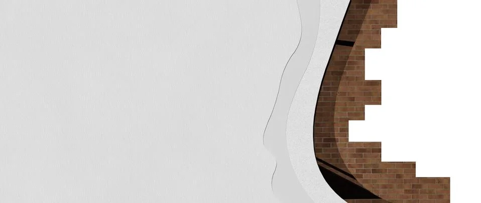 3d render layers of a brick wall with further finishing for painting Stock Illustration