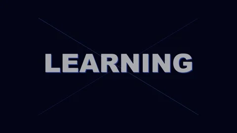 3D render of learning text creating educational technology background Stock Footage 335207226