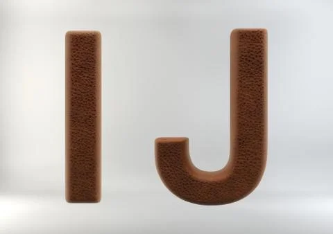 3D Render of Leather Alphabet Stock Illustration