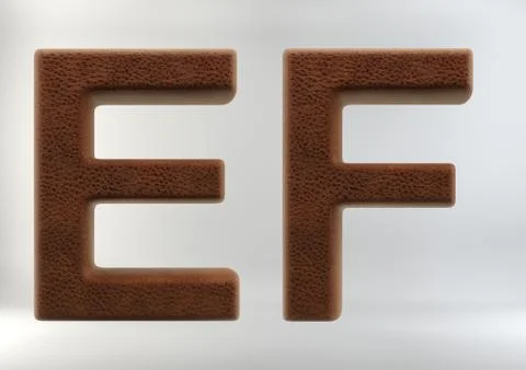 3D Render of Leather Alphabet Stock Illustration