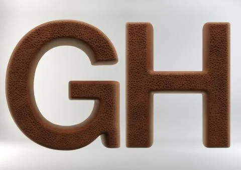 3D Render of Leather Alphabet Stockillustratie