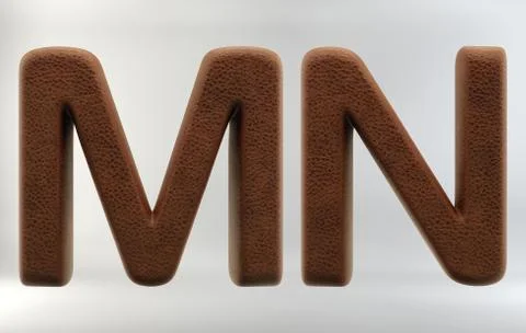 3D Render of Leather Alphabet Stock Illustration