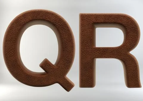 3D Render of Leather Alphabet Illustrazione stock