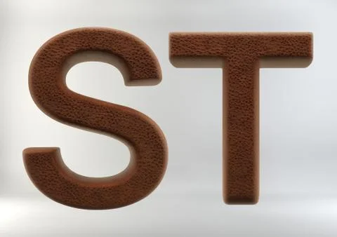 3D Render of Leather Alphabet Stockillustratie