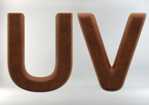 3D Render of Leather Alphabet Stock Illustration