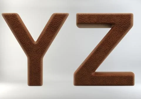 3D Render of Leather Alphabet Stock Illustration