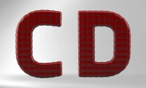 3D Render of Leather Couch Alphabet Stockillustratie