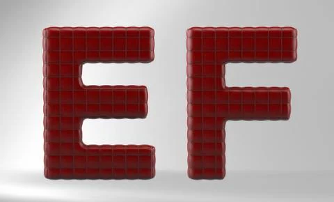 3D Render of Leather Couch Alphabet Stock Illustration