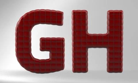 3D Render of Leather Couch Alphabet Stock Illustration