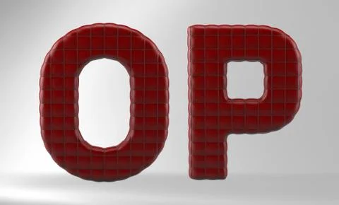 3D Render of Leather Couch Alphabet Illustration