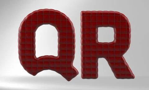 3D Render of Leather Couch Alphabet Illustration