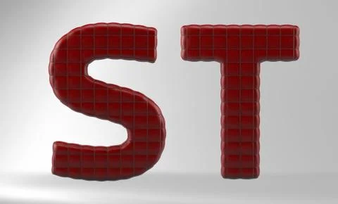 3D Render of Leather Couch Alphabet Stockillustratie
