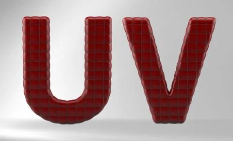 3D Render  of Leather Couch Alphabet Stockillustratie