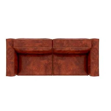 3d render leather covered sofa on white background Stock Illustration