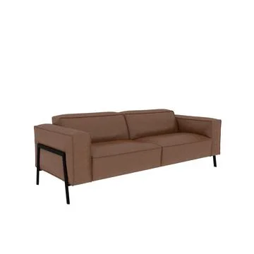 3d render leather covered sofa on white background Stock Illustration
