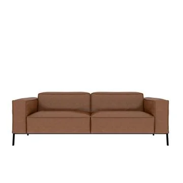3d render leather covered sofa on white background Stock Photos