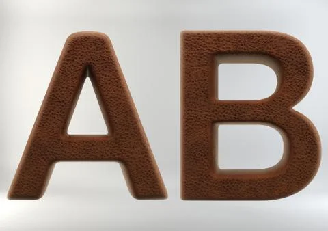 3D Render of Leather Letters Иллюстрация
