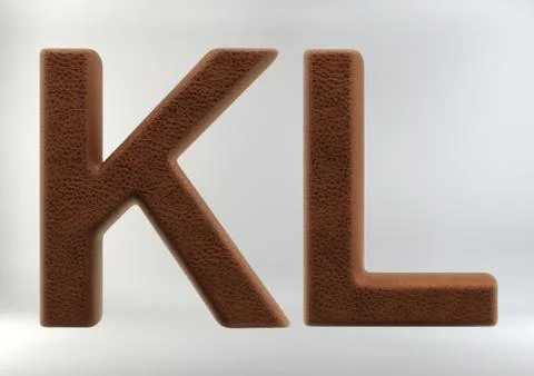 3D Render of Leather Letters Stock Illustration