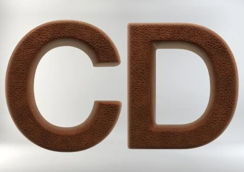 3D Render of Leather Letters Ilustração Stock