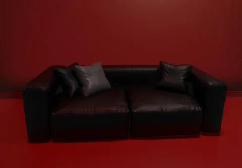 3D render leather sofa Stock Illustration