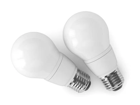 3d render of led light bulbs over white background Stock Illustration