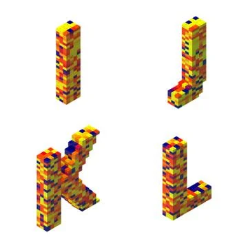 3D Render of Lego Alphabet Stockillustratie