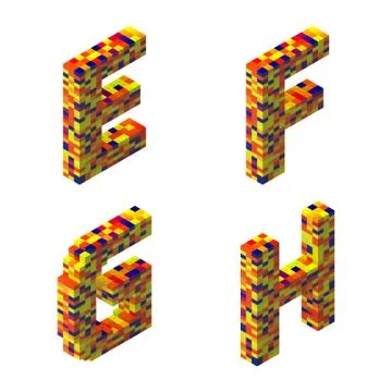 3D Render of Lego Alphabet Stock Illustration