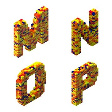 3D Render of Lego Alphabet Stock Illustration