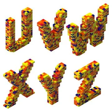 3D Render of Lego Alphabet Stock Illustration
